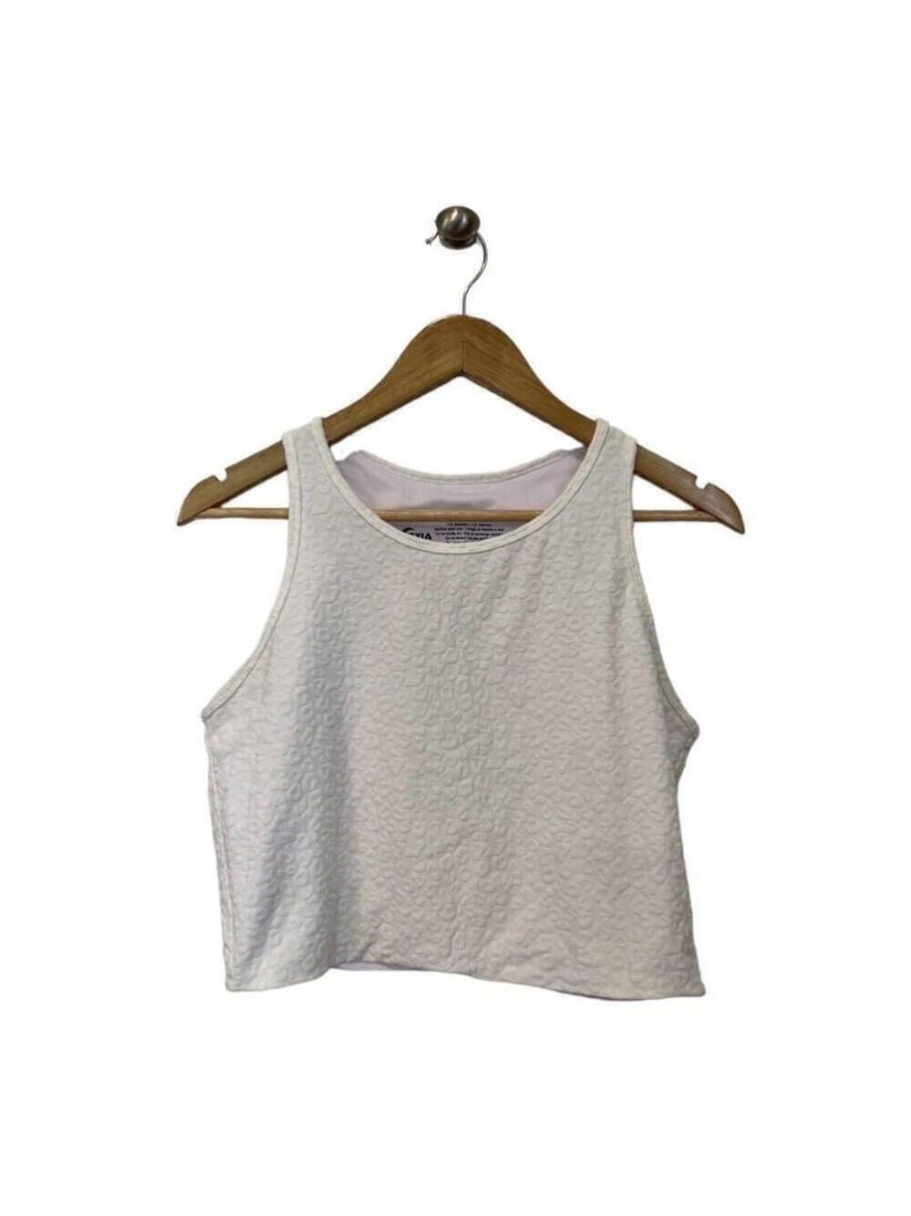 Zyia Active White Textured Crop Tank Top XXXL